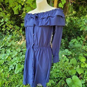 ELLIOT & VINE Navy Off-Shoulder Dress NWT